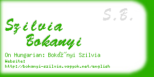 szilvia bokanyi business card
